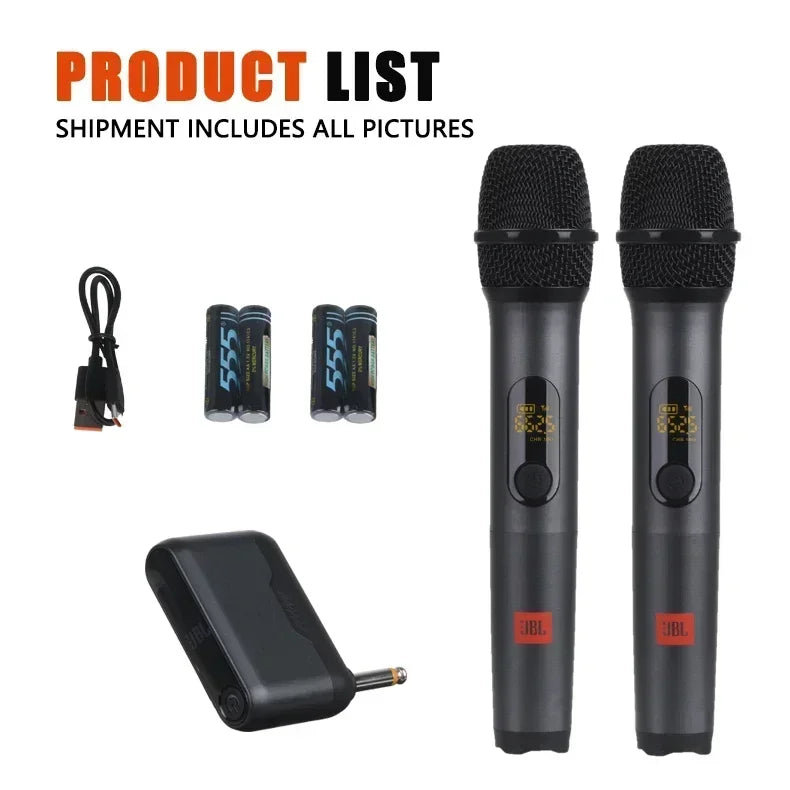100% Original JBL One to Two Wireless Microphone Microphone Microphone UHF Dual Channel Transmitter Home KTV Stage DJ