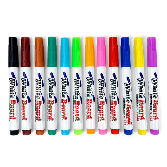 12 Colors Whiteboard Marker Pens Erasable Liquid Chalk Pens for School Office