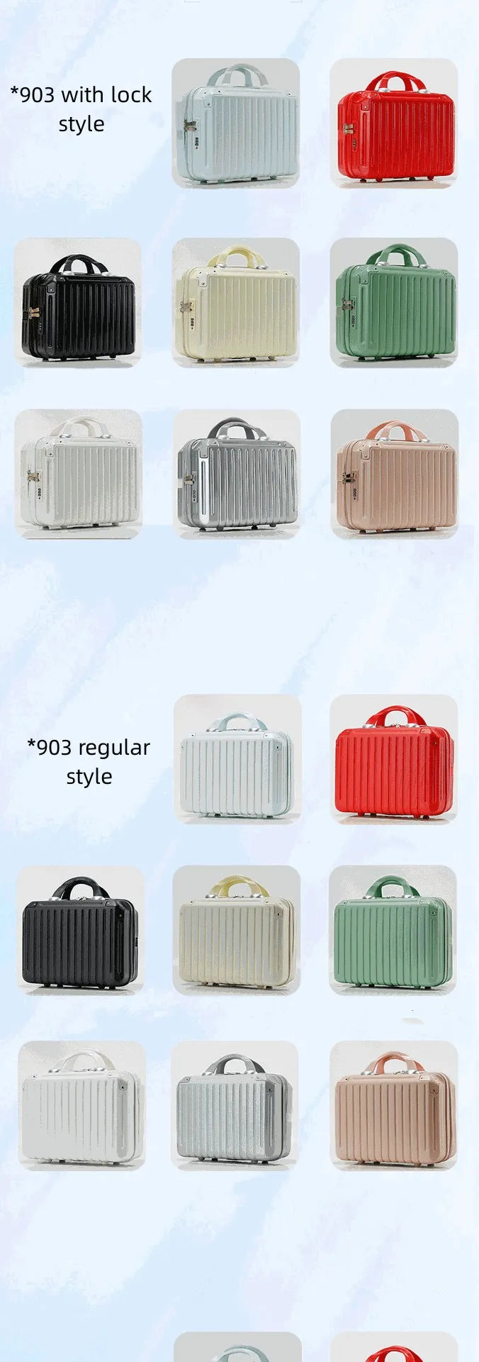 16 Inch Large Capacity Portable Lightweight Luggage Case Female Zipper Lock Cosmetics Storage Bag Small Boarding Mini Suitcase