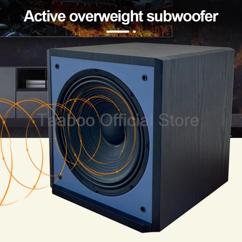 12/10 Inch Active Subwoofer Speaker High Power HiFi Fever Wooden Subwoofer Home Theater Audio Sound Box For AMP/PC/TV/DVD/CD