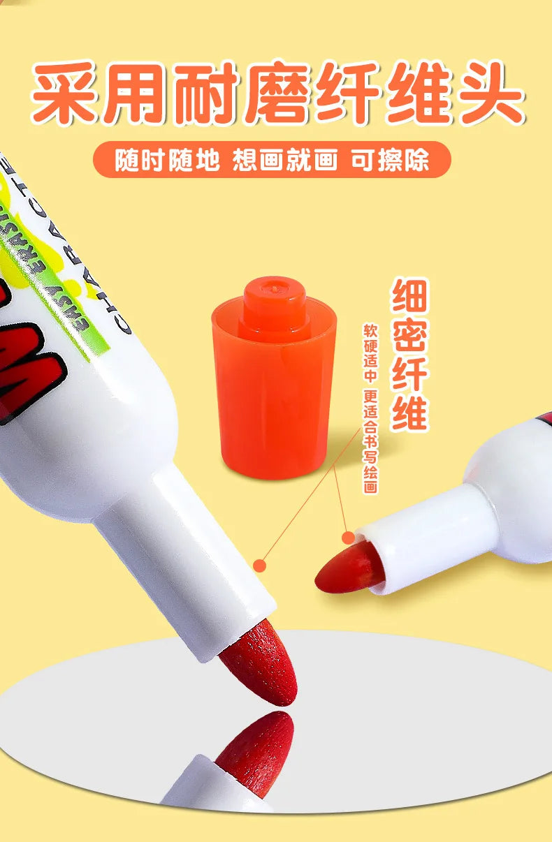 12 Colour Whiteboard Marker Set,Erasable, Refillable,Safety,Non-Toxic,High Capacity,Office,Conferencing,Educational Items