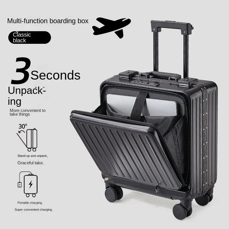 16 18 20 inch Boarding Box Front Opening Rolling Luggage Computer Laptop Layer Mini Travel Bag Cabin Trolley Case