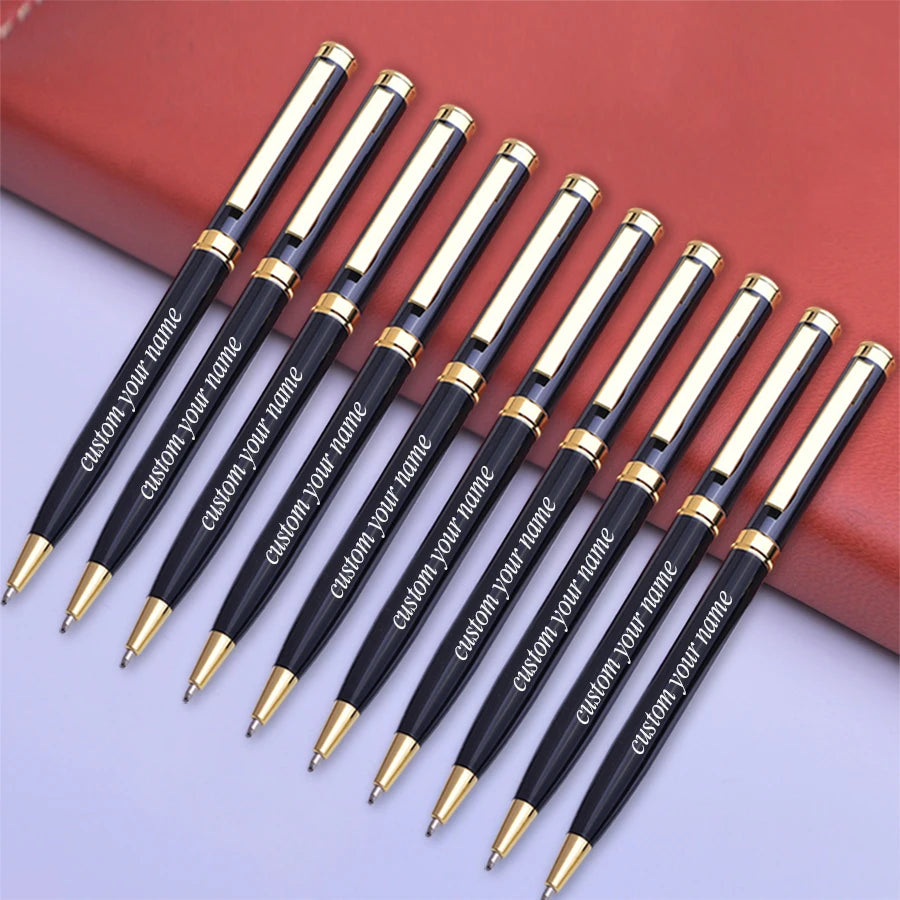 10 pcs/set Custom Personalized Ballpoint Pen Writing Lettering Markers School Supplies Stationery Luxury Office Accessories