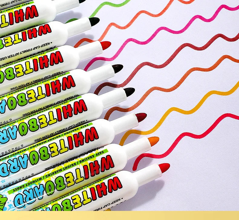 12 Colour Whiteboard Marker Set,Erasable, Refillable,Safety,Non-Toxic,High Capacity,Office,Conferencing,Educational Items