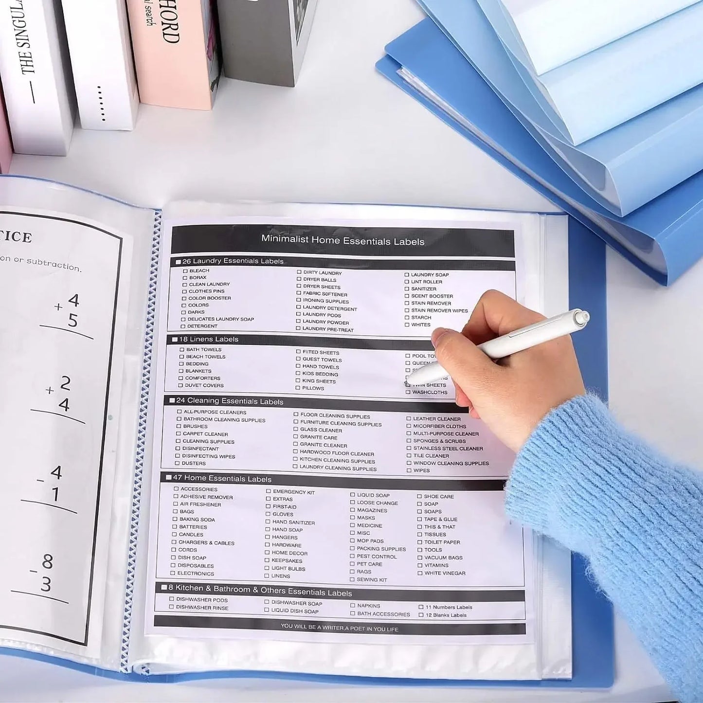 100-Pocket File Folder Display Book Plastic A4 Sheet Paper Document Holder, Letter Size Inserts File-N-View Business Presentatio