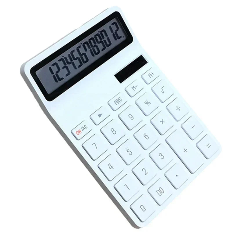 12-Digit Large LCD Display Calculator Standard Function Calculator with Solar & Battery Dual Power For Home Basic Desktop Office