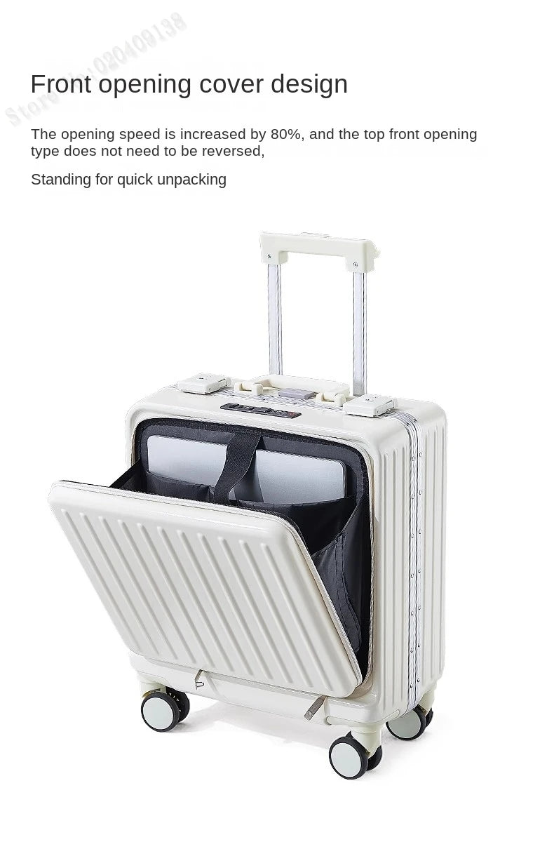 16 18 20 inch Boarding Box Front Opening Rolling Luggage Computer Laptop Layer Mini Travel Bag Cabin Trolley Case