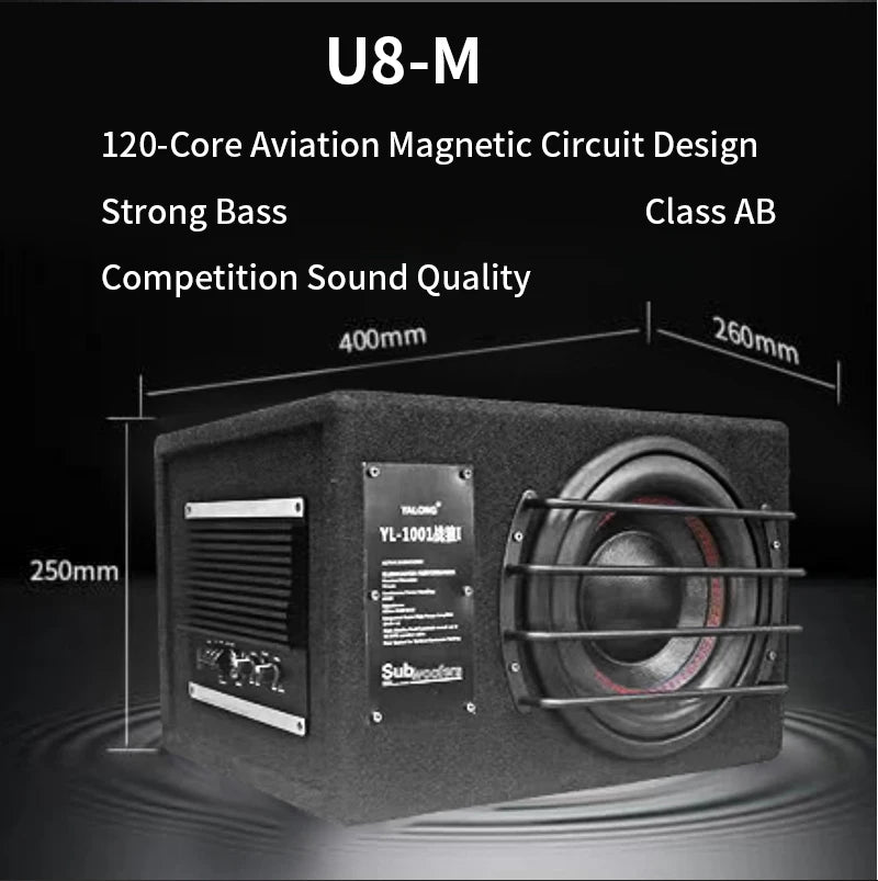 10/12 Inch 300/330W Dual Magnetic Dual Coil Passive Speaker Super Subwoofer Car Audio Fever DIY High Power Car Speaker