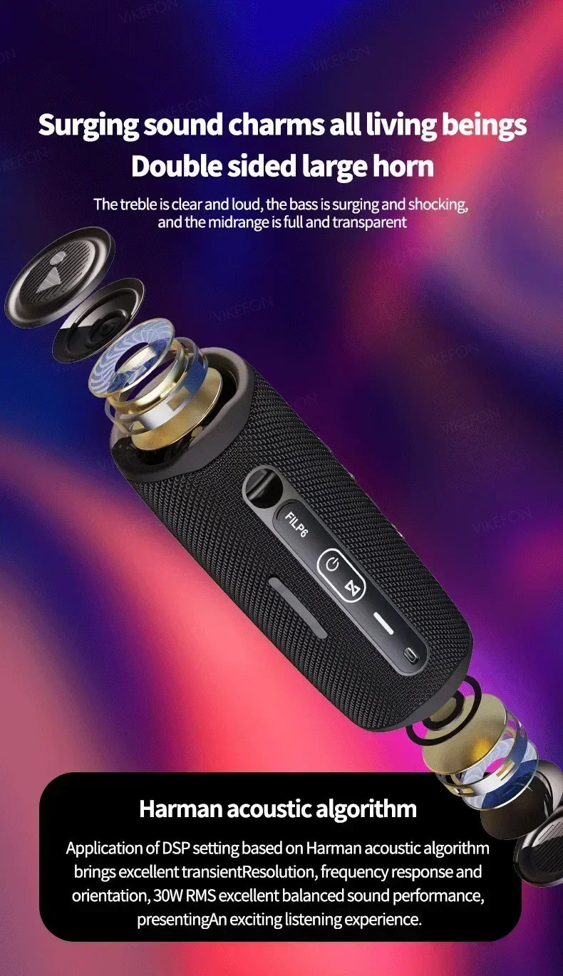 XIKCU Flip6 Bluetooth Audio Multi-FunctionTWS Audio Caixa De Som Outdoor Portable Subwoofer Wireless Home Theater Dual Speaker