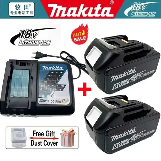 👍🏻Makita 18v Battery With Charger Rechargeable Lithium Ion for DDF487 BL1880 BL1860B LXT400 Power Tool Makita 18 v Battery🔥