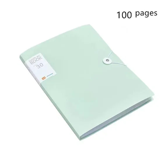 100-Pocket File Folder Display Book Plastic A4 Sheet Paper Document Holder, Letter Size Inserts File-N-View Business Presentatio