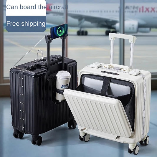 16 18 20 inch Boarding Box Front Opening Rolling Luggage Computer Laptop Layer Mini Travel Bag Cabin Trolley Case