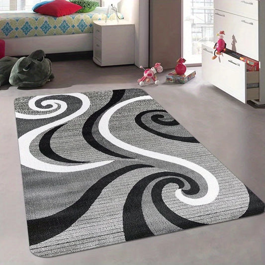 "Modern Line Print Area Mat - Non-Slip Short Pile Rug for Living Room/Bedroom/Office, Washable Soft Floor Mat Indoor Use
