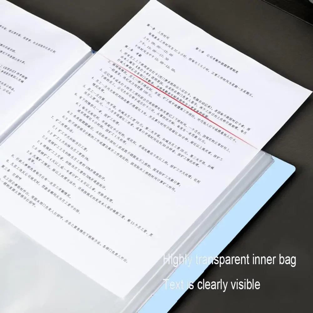 100-Pocket File Folder Display Book Plastic A4 Sheet Paper Document Holder, Letter Size Inserts File-N-View Business Presentatio