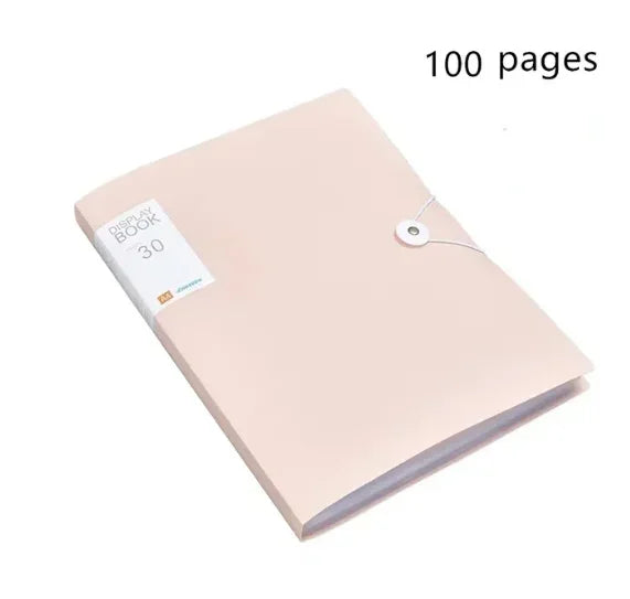 100-Pocket File Folder Display Book Plastic A4 Sheet Paper Document Holder, Letter Size Inserts File-N-View Business Presentatio