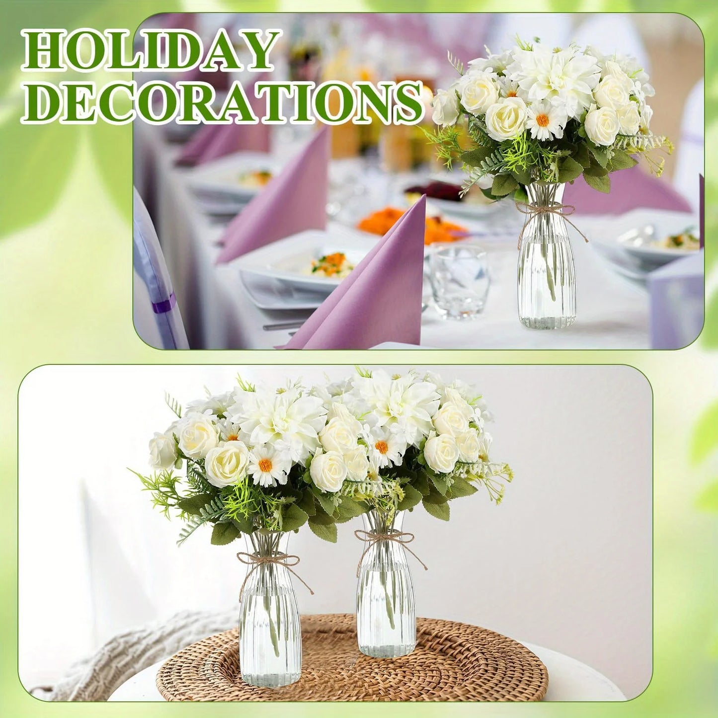 10pcs striped vases, beautiful decorative vases, suitable for various floral displays, festivals, and home decorations