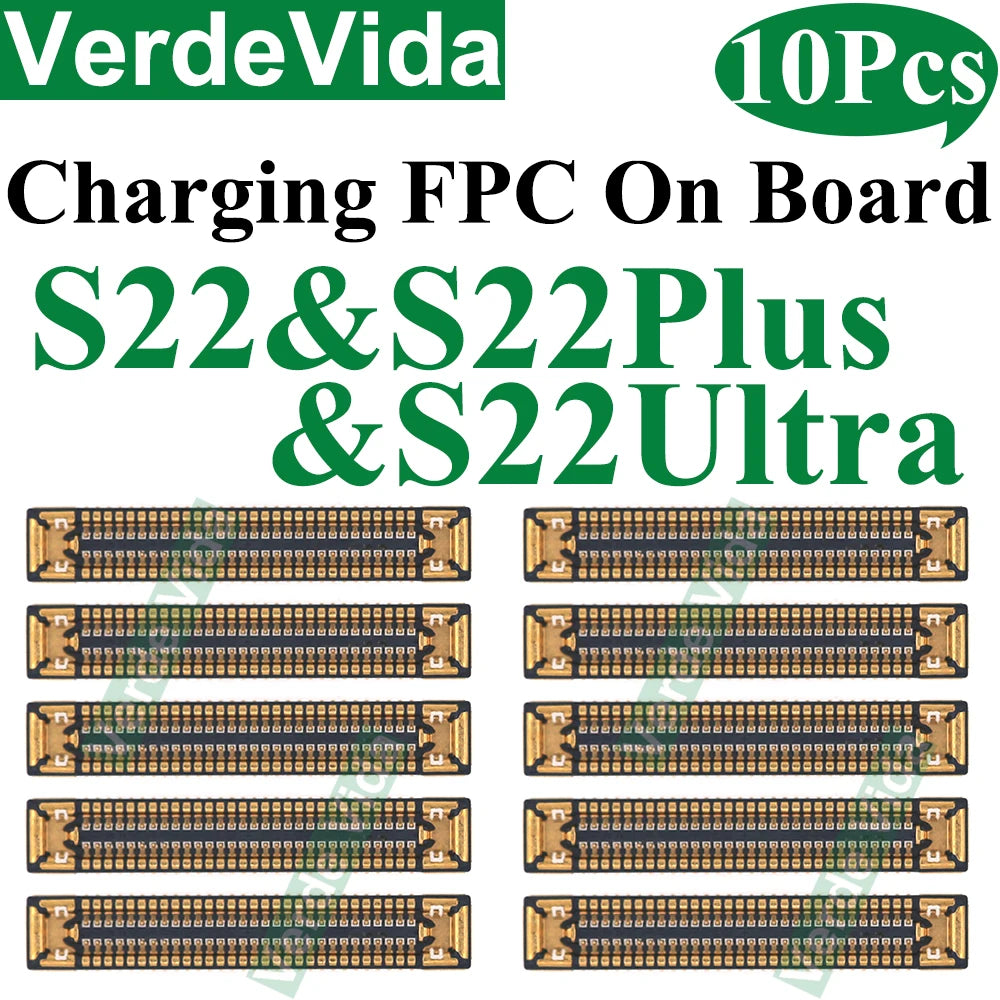 10pcs USB Charging FPC Connector For Samsung S22 S23 S24 Ultra S21 S20 FE S10 Plus Note 10 Charger Plug Motherboard On Board