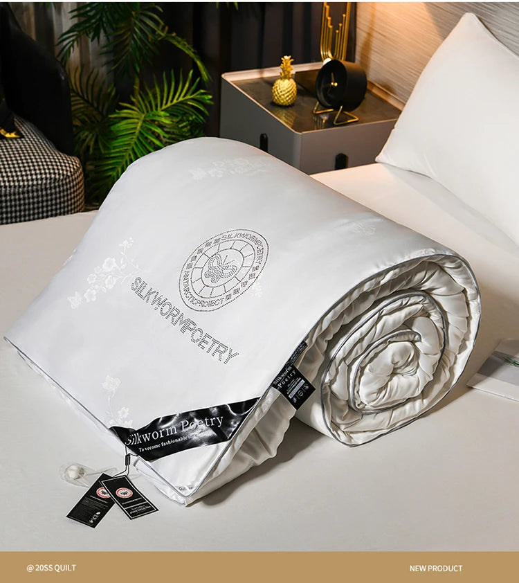 100% mulberry silk Handmade real silk quilt winter warm comforter spring autumn blanket thicken home hotel single double quilt
