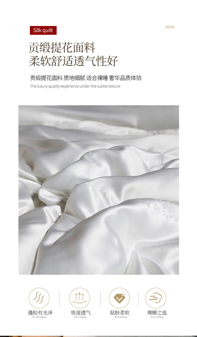 100% silk quilt natural mulberry silk spring autumn comforter thickened winter warm blanket fashion high end summer silk quilt