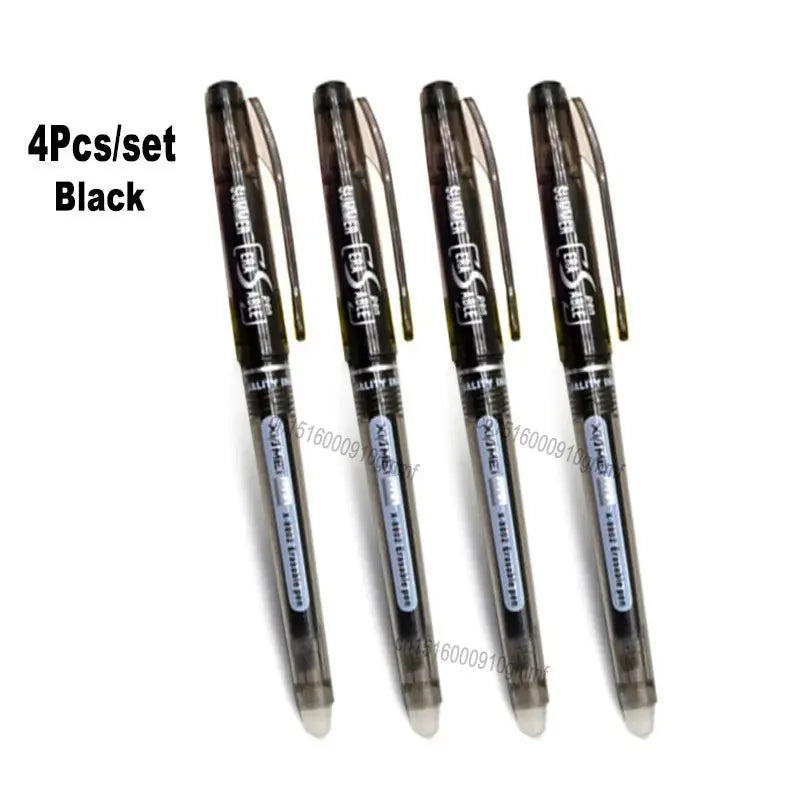 0.7mm 0.5mm Tip Retractable Erasable Gel Pen Refill Large Capacity 8 Color Ink Cartridge Rods Washable Handle Writing Stationery