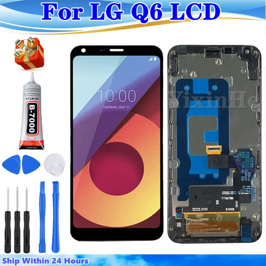 100%Tested For LG Q6 LCD Display Touch Screen Digitizer Replacement For LG Q6 Display M700A M700H M703 M700Y M700 LCD With Frame