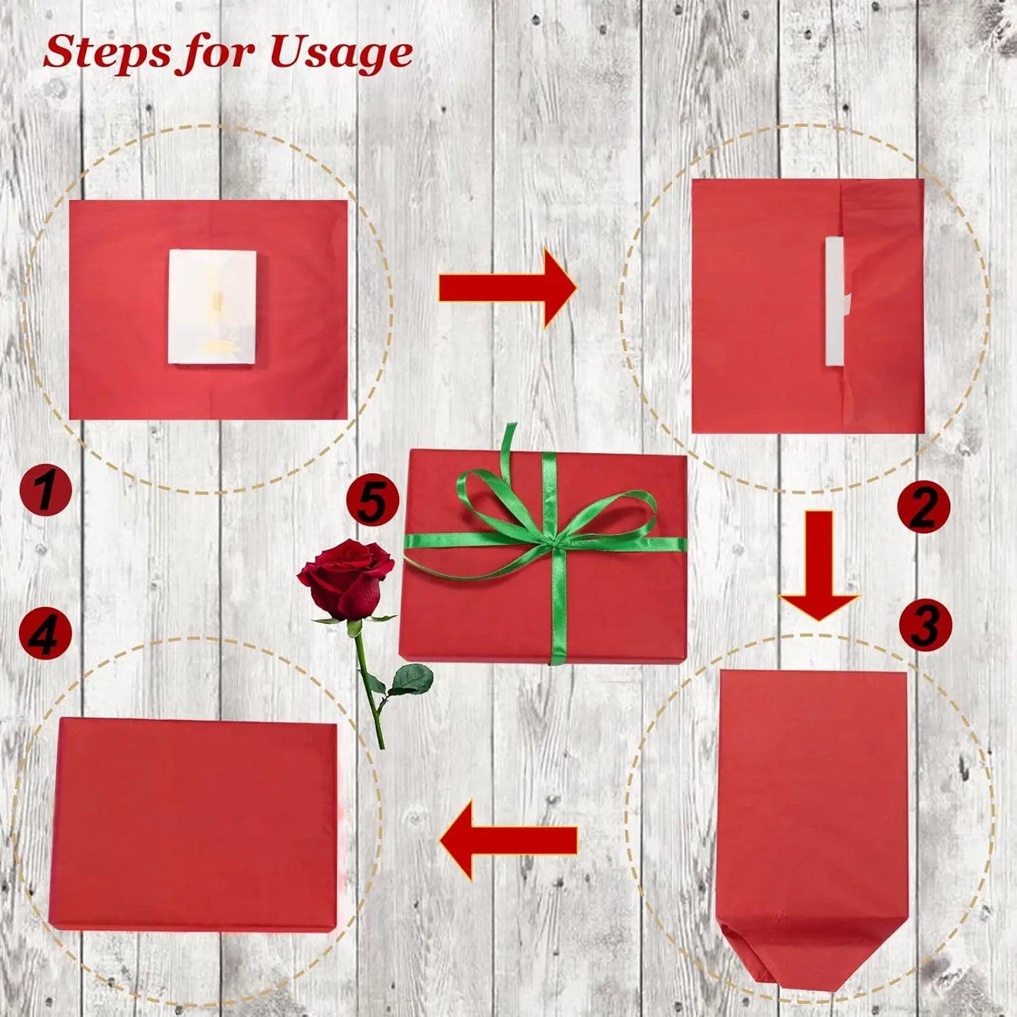 10-100 Sheets Red Tissue Paper 50x66cm Red Wrapping Paper Bulk for Weddings Birthday DIY Project Wrapping Crafts