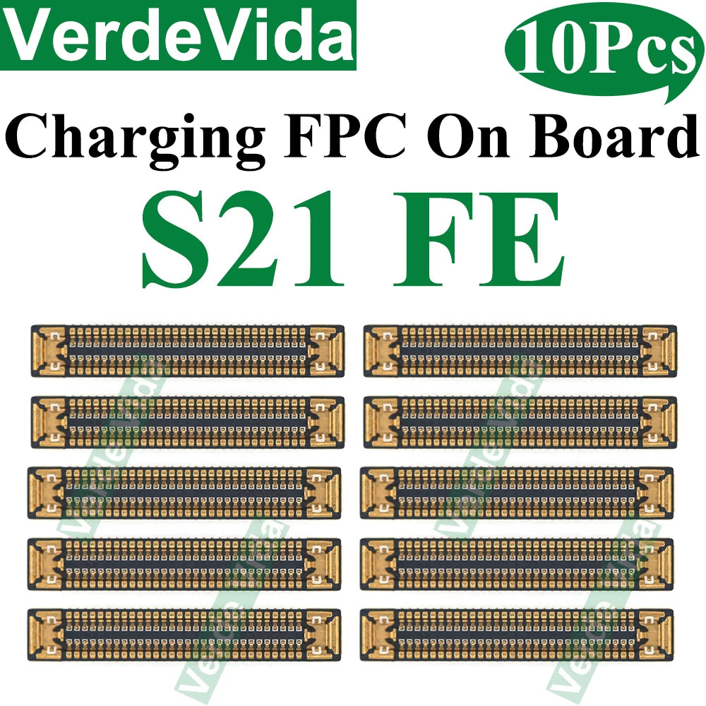 10pcs USB Charging FPC Connector For Samsung S22 S23 S24 Ultra S21 S20 FE S10 Plus Note 10 Charger Plug Motherboard On Board