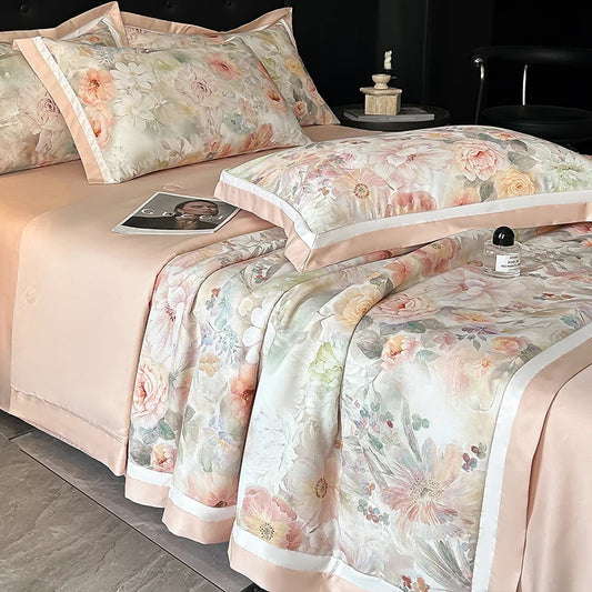 1PC Summer Quilt Korean Style Cool Quilt Flora Household Machine Washable Suitable 여름이불 Cool and Refreshing Summer Blanket