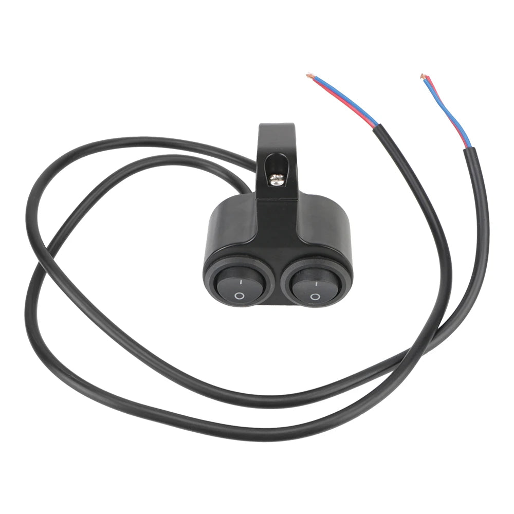 12V Headlight Switch 7/8in  22mm Dual Button Control Motorcycle Handlebar