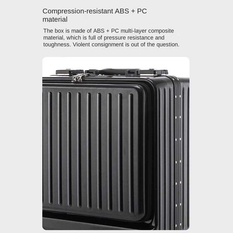 16 18 20 inch Boarding Box Front Opening Rolling Luggage Computer Laptop Layer Mini Travel Bag Cabin Trolley Case