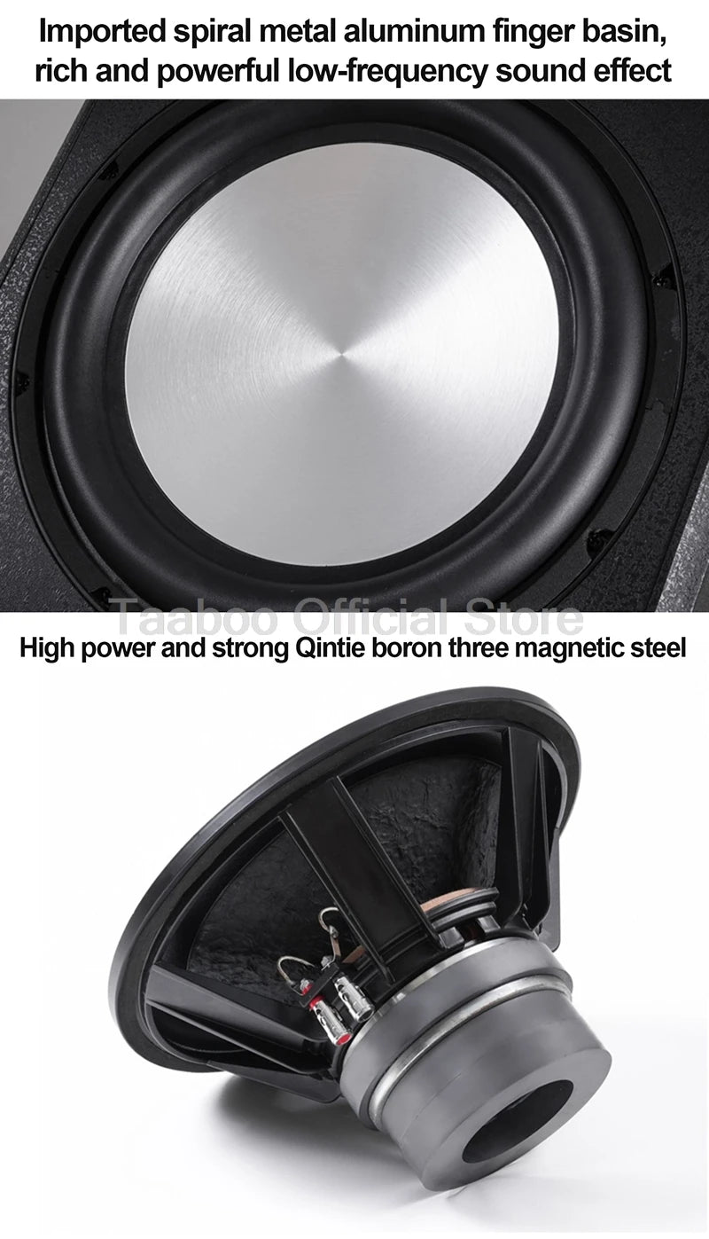 10/12 Inch Super Subwoofer High Power Speaker Active HiFi Wooden Subwoofer High Fidelity Home Theater Audio Amplifier Speaker