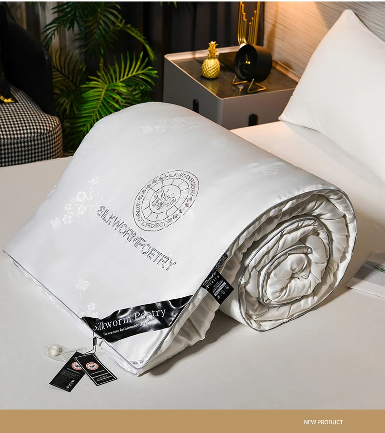100% Mulberry silk quilt real silk spring autumn quilt thickened winter quilt cool high end warm comforter conditioning blanket