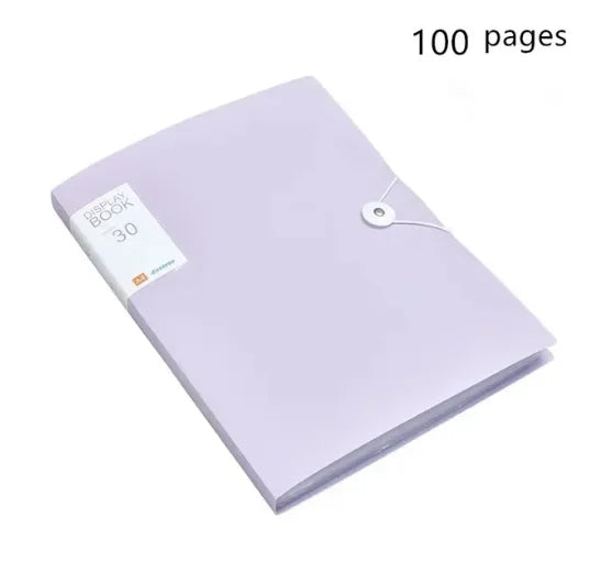 100-Pocket File Folder Display Book Plastic A4 Sheet Paper Document Holder, Letter Size Inserts File-N-View Business Presentatio