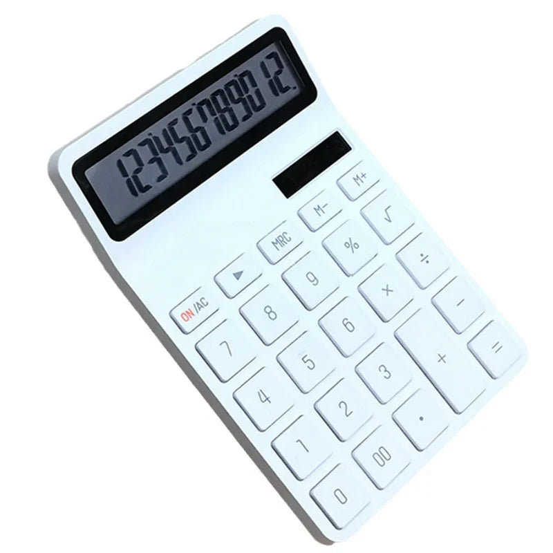 12-Digit Large LCD Display Calculator Standard Function Calculator with Solar & Battery Dual Power For Home Basic Desktop Office