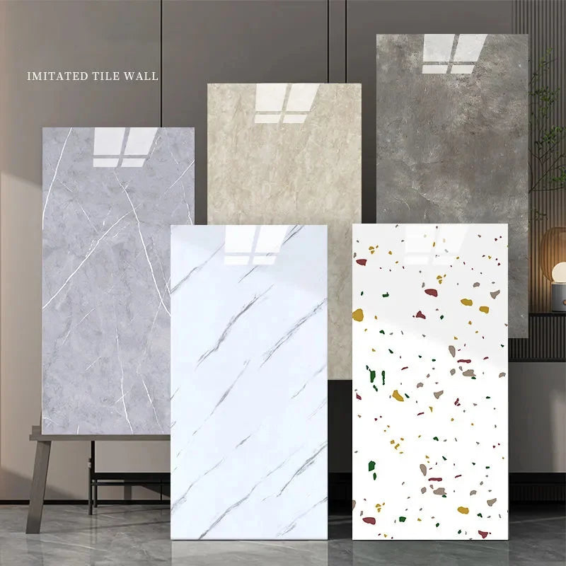 10PCS Marble Imitation Ceramic Tile Wall Sticker PVC Waterproof Oil-proof Moisture-proof Wallpaper Bathroom Kitchen Decoration