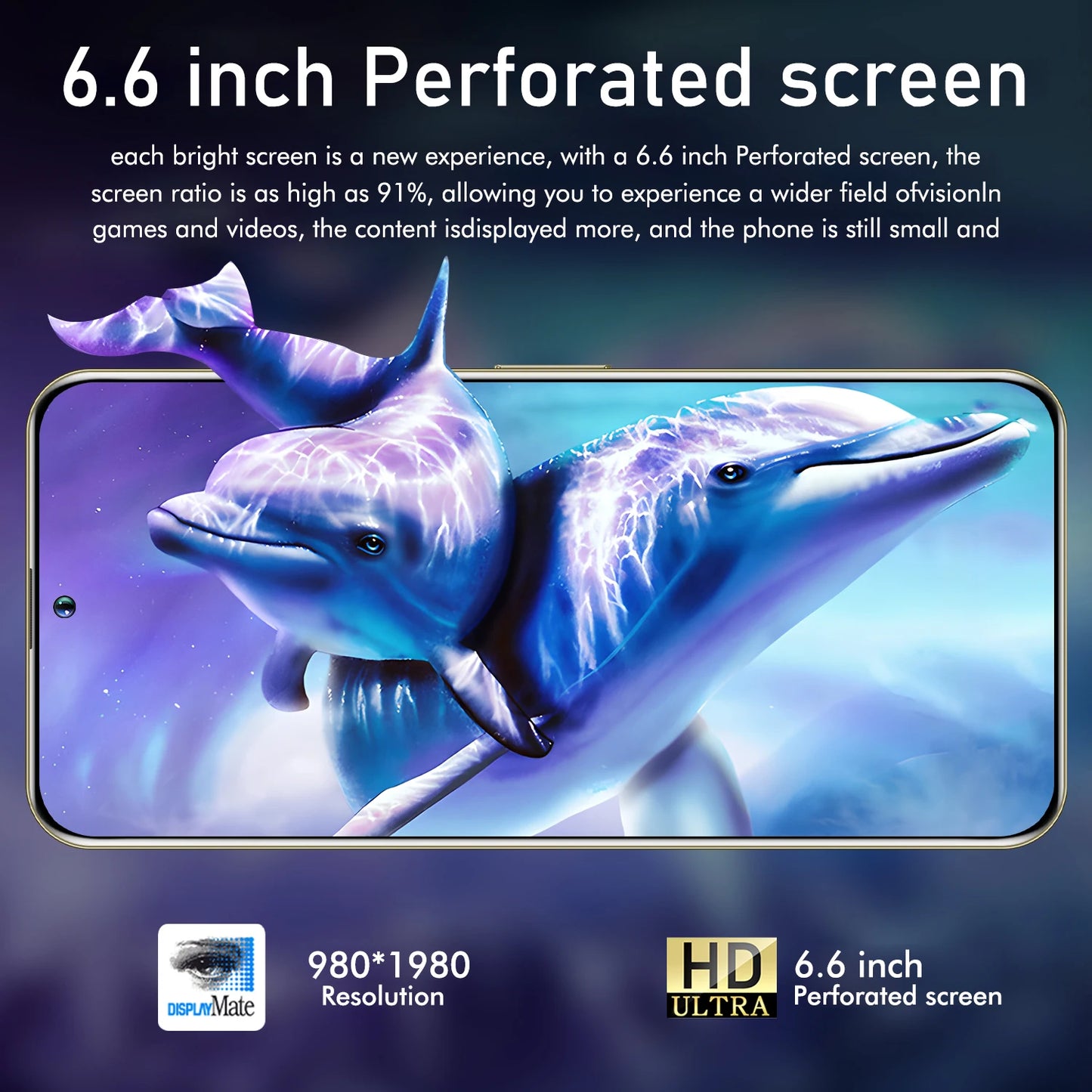 X18 Smartphone Android 6.6 inch 128GB ROM 8GB RAM 4G Network Dual SIM Cellphones Google Play Store 5200mah Mobile phones