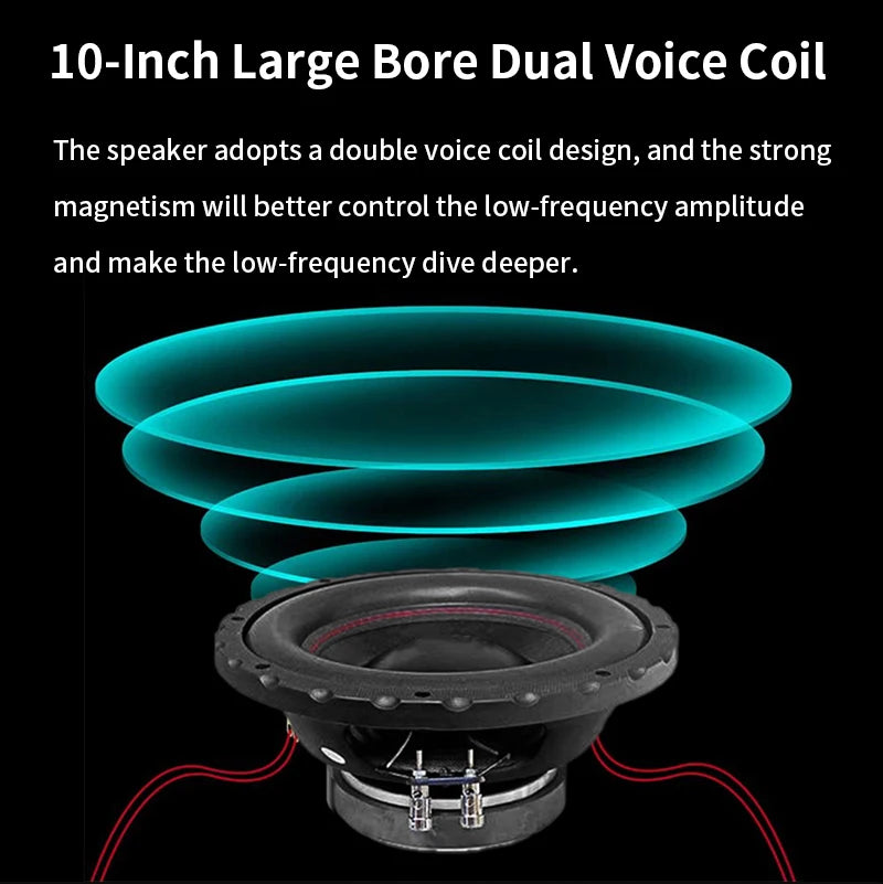 10/12 Inch 300/330W Dual Magnetic Dual Coil Passive Speaker Super Subwoofer Car Audio Fever DIY High Power Car Speaker