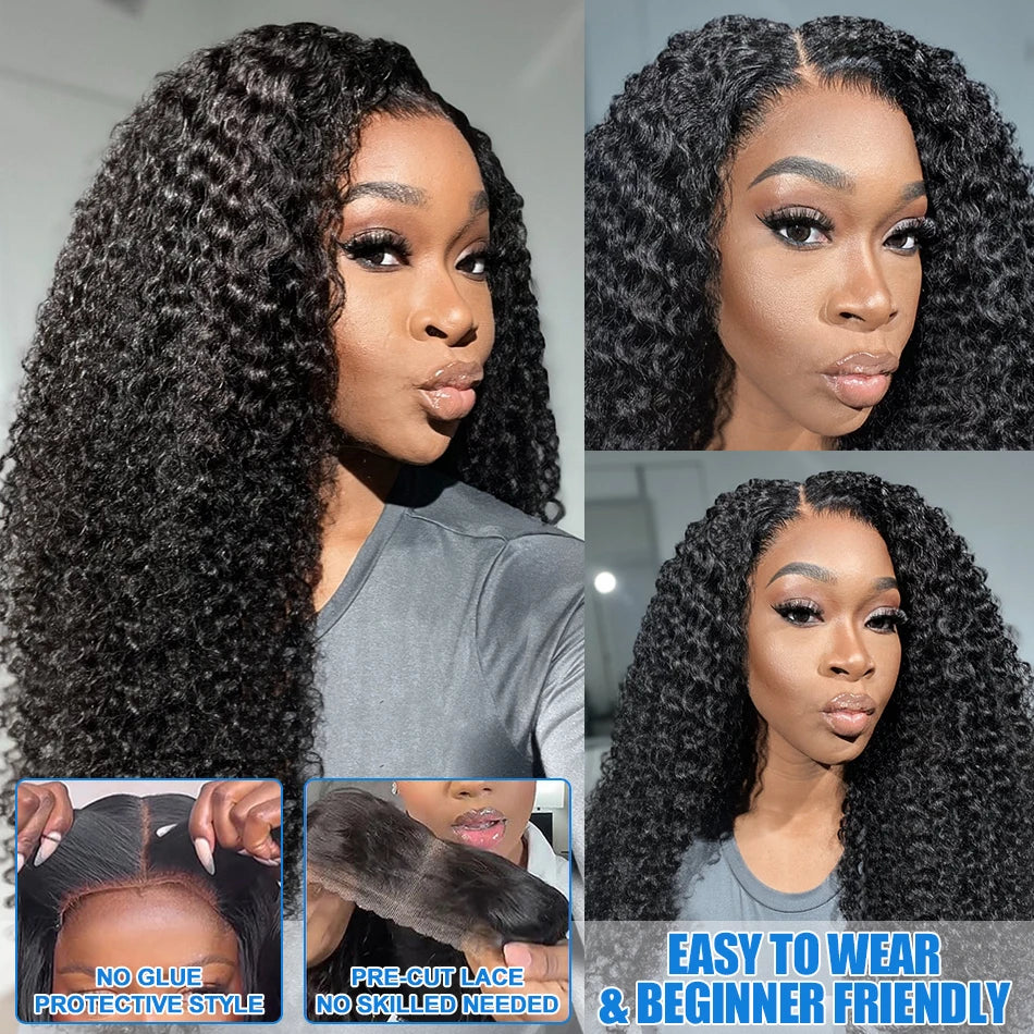 Xcurly Loose Deep Wave Glueless 5x5 Ready to Wear Lace Closure Wig 220% Pre Plucked Water Curly Transparent Human Hair Wigs