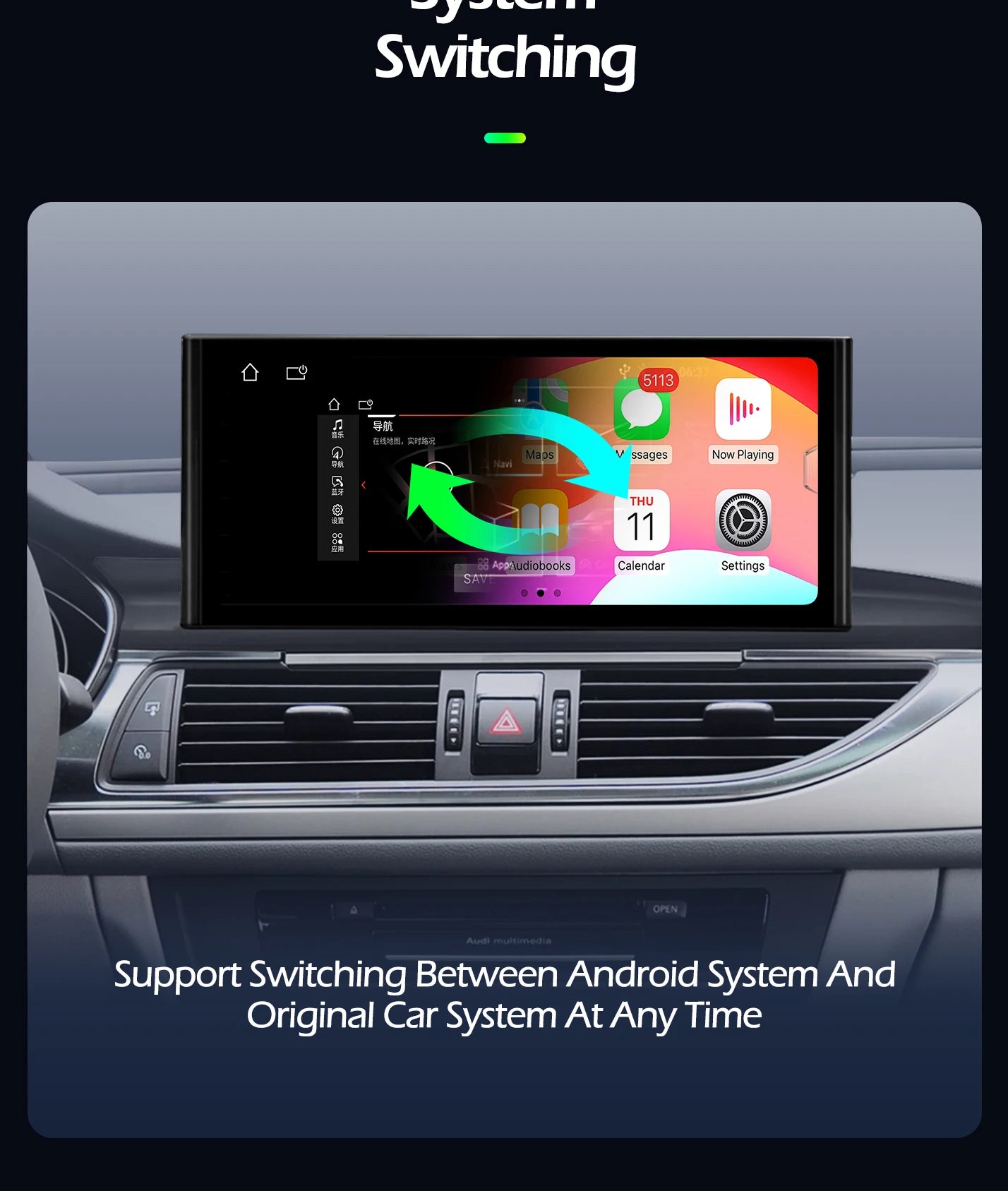 12.3 Inch For Audi A6 A6L A7 2012-2019 Android 14 Touch Screen Car Carplay Stereo Radio Auto Monitors Multimedia GPS Navigation