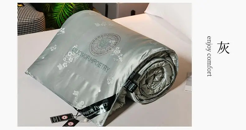 100% Mulberry silk quilt real silk spring autumn quilt thickened winter quilt cool high end warm comforter conditioning blanket