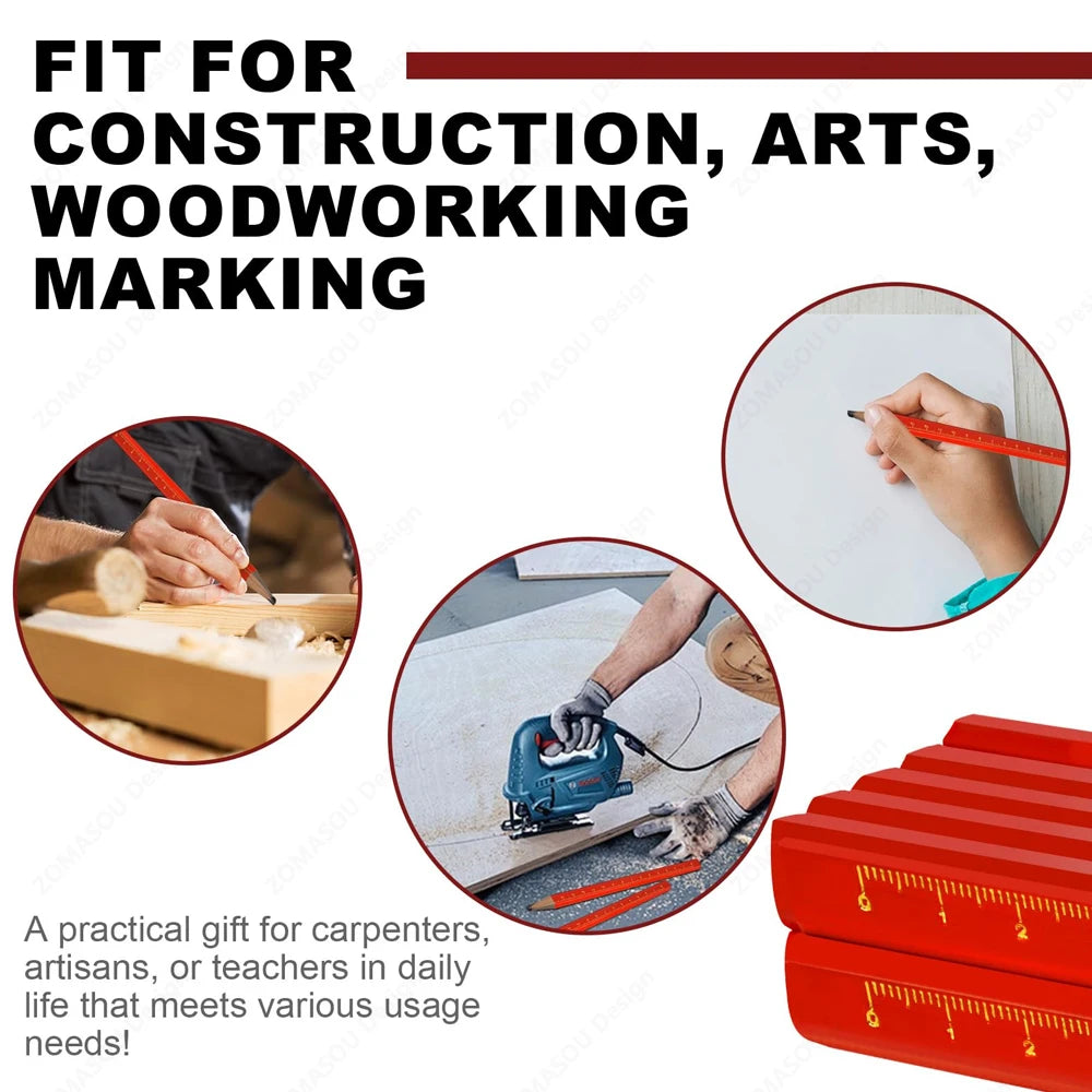 150-1Pcs Heavy Duty Octagonal Hard Black Carpenter Pencils Woodworking Pencils Site Dedicated Square for Marking Wood Concrete