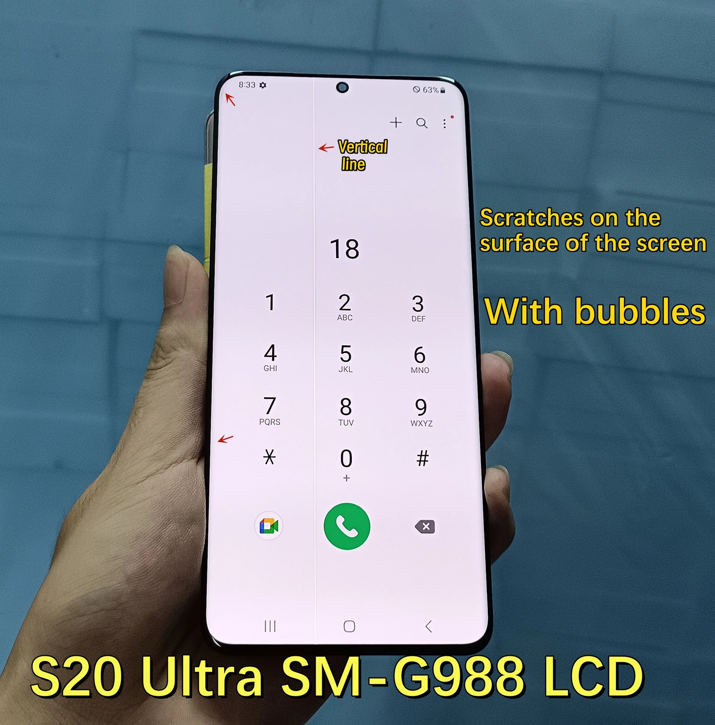 100% Work For Samsung Galaxy S20 Ultra G988 G988F LCD Display Touch Screen Digitizer Assembly For Samsung S20Ultra LCD With Line