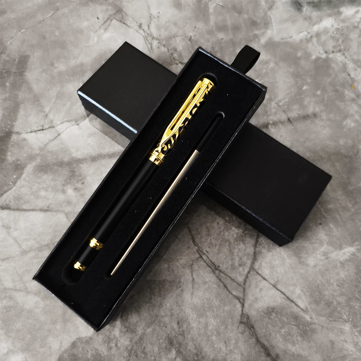 1 Set Luxury Metal Gel Pen Sculpture Pattern Roller Pen Office School Stationary Pen Customized Logo Name Text Gift