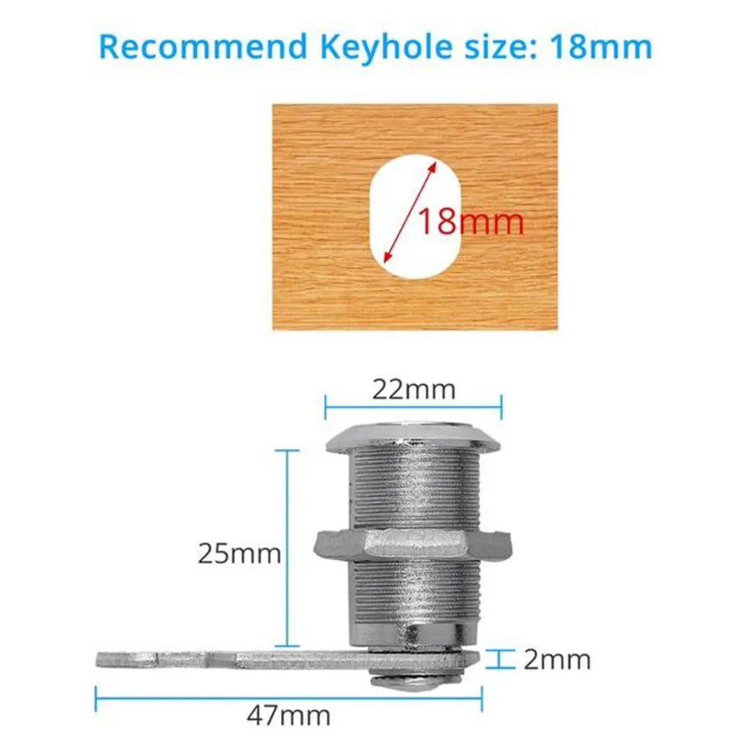 16/20/25/30mm Cam Lock Door Barrel Drawer Cabinet Mail Box Locker Cupboard + 2 Keys Cabinet Office Desk Letter Box Cam Locks