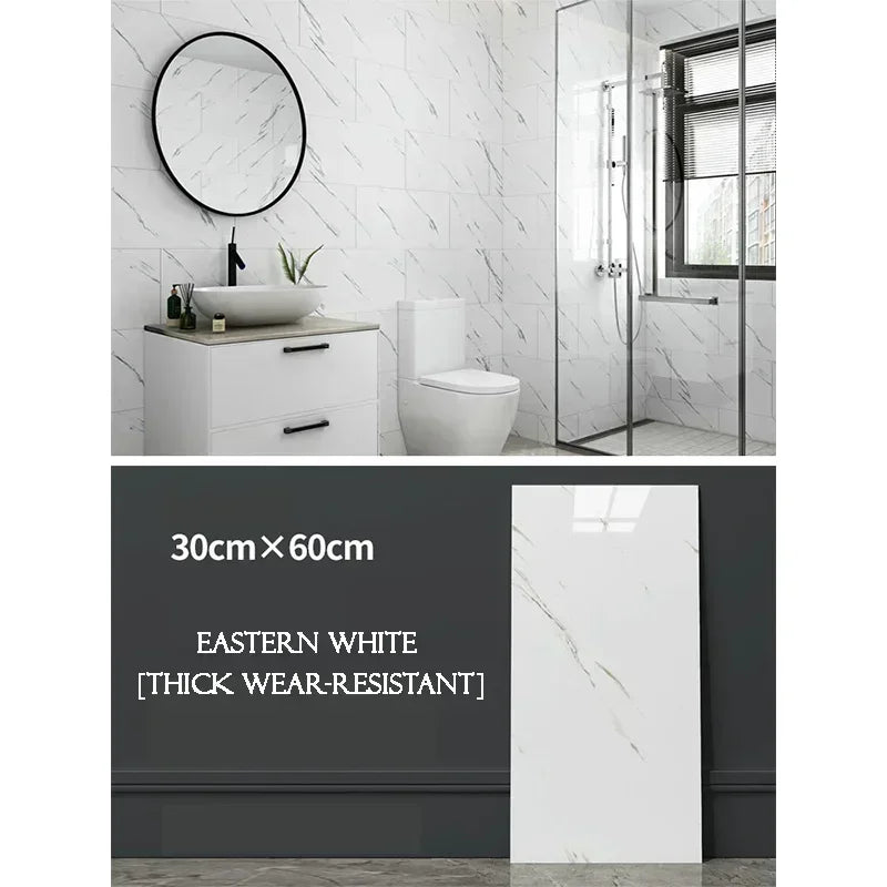 10PCS Marble Imitation Ceramic Tile Wall Sticker PVC Waterproof Oil-proof Moisture-proof Wallpaper Bathroom Kitchen Decoration