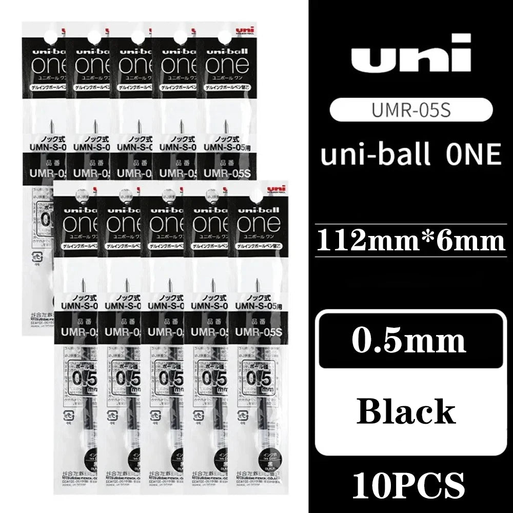 10PCS Uni-ball One Gel Pen Refill UMR-05S/UMR-38S Applicable To UMN-SP/UMN-SF Back To School Japanese Stationery 0.38mm/0.5mm