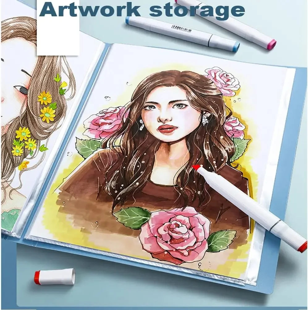 100-Pocket File Folder Display Book Plastic A4 Sheet Paper Document Holder, Letter Size Inserts File-N-View Business Presentatio