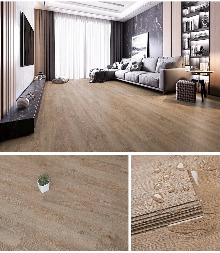 Wood grain floor stickers modern style PVC wall stickers waterproof self-adhesive living room bathroom kitchen home decoration