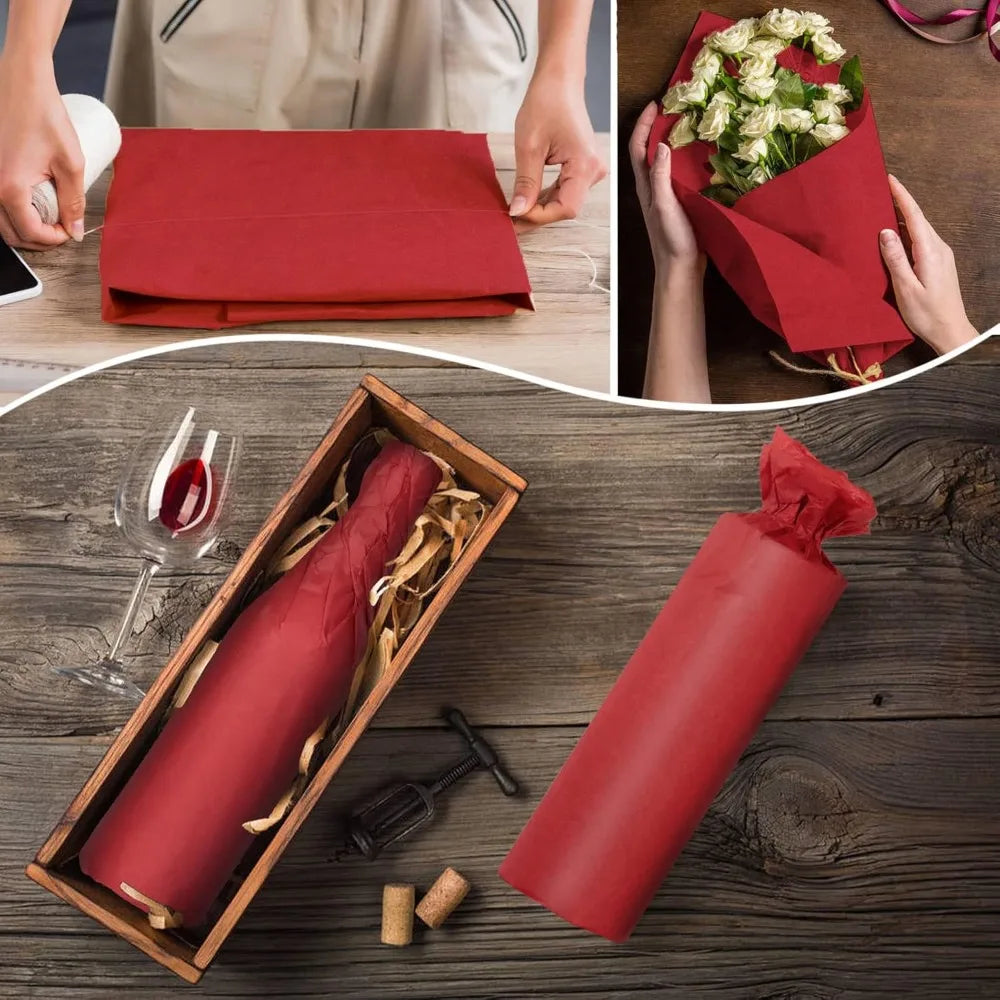 10-100 Sheets Red Tissue Paper 50x66cm Red Wrapping Paper Bulk for Weddings Birthday DIY Project Wrapping Crafts