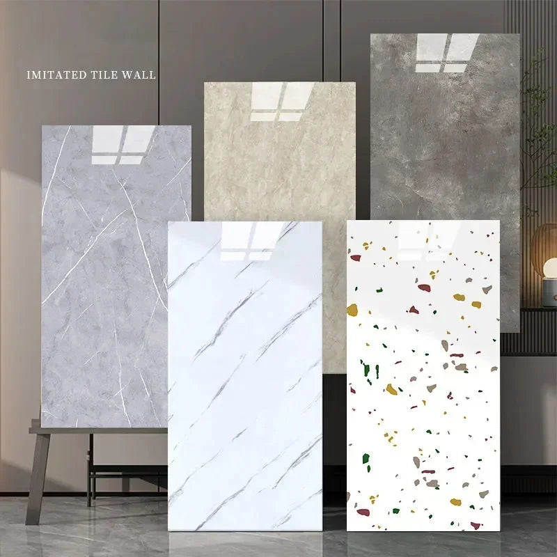10PCS Marble Imitation Ceramic Tile Wall Sticker PVC Waterproof Oil-proof Moisture-proof Wallpaper Bathroom Kitchen Decoration